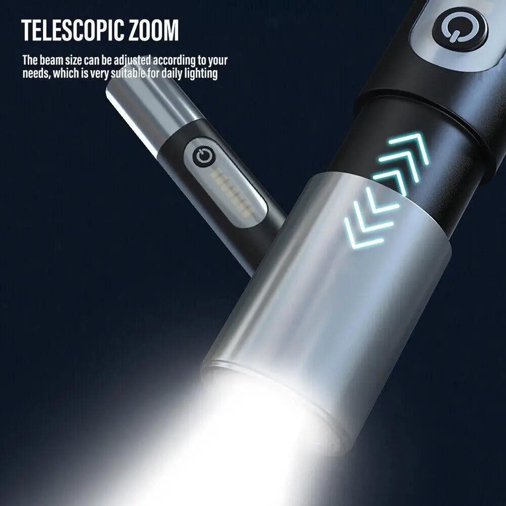 Tactical LED RC Flashlight  Zoomable Torch with 4 Modes