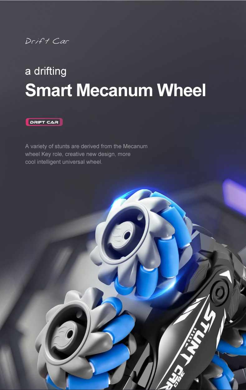 4WD RC Car With Gradient Light 2.4G Radio Remote Control Stunt Climbing Double-sided Flip Driving Car Electronic Toy