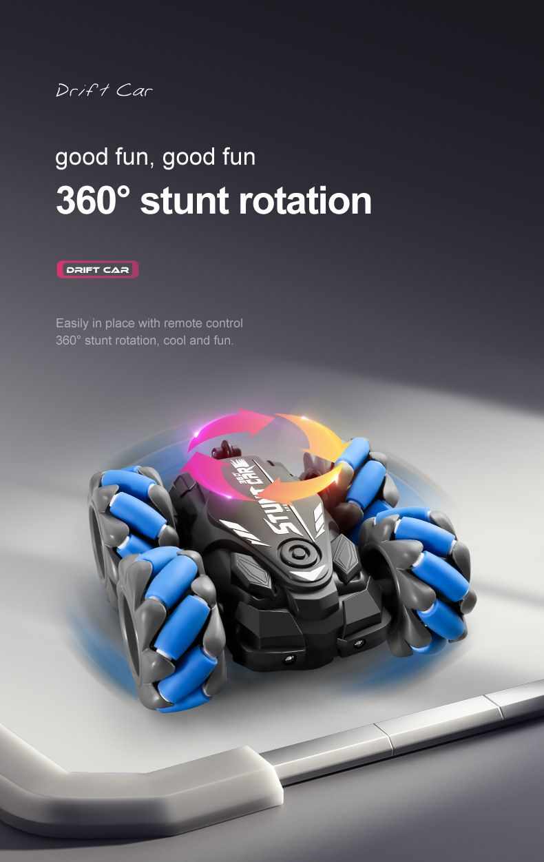 4WD RC Car With Gradient Light 2.4G Radio Remote Control Stunt Climbing Double-sided Flip Driving Car Electronic Toy