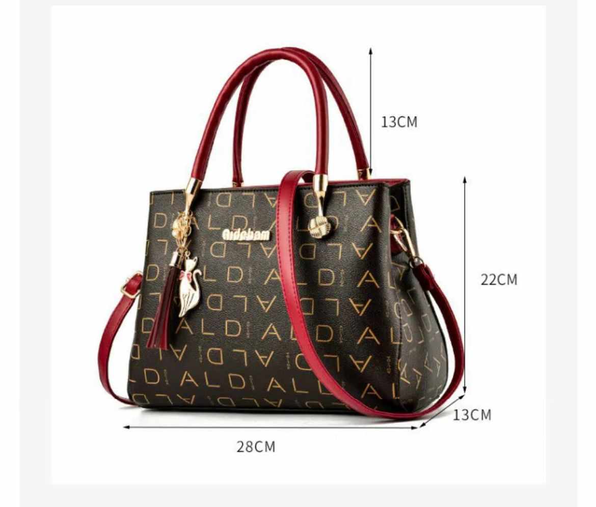 Classic Letter Pattern Tote Satchel Bag, Vintage Pattern Shoulder Bag, Womens Elegant Bag For Work