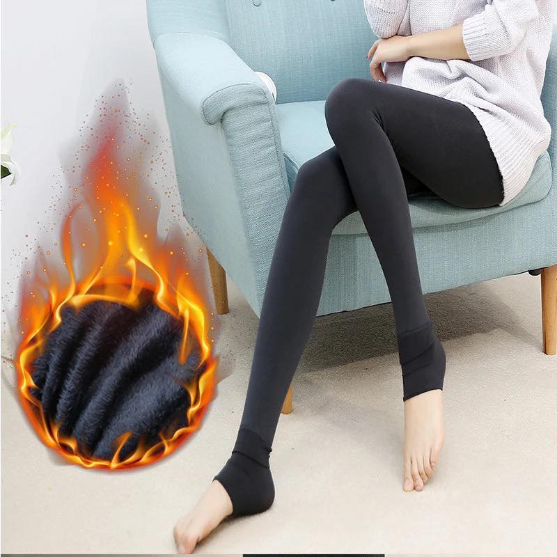 Women Warm Fleece Lined Leggings Winter High Waist Tights Velvet Thermal Pants