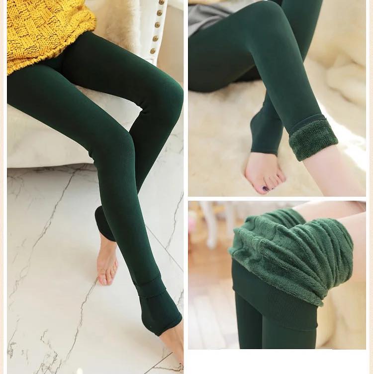 Women Warm Fleece Lined Leggings Winter High Waist Tights Velvet Thermal Pants