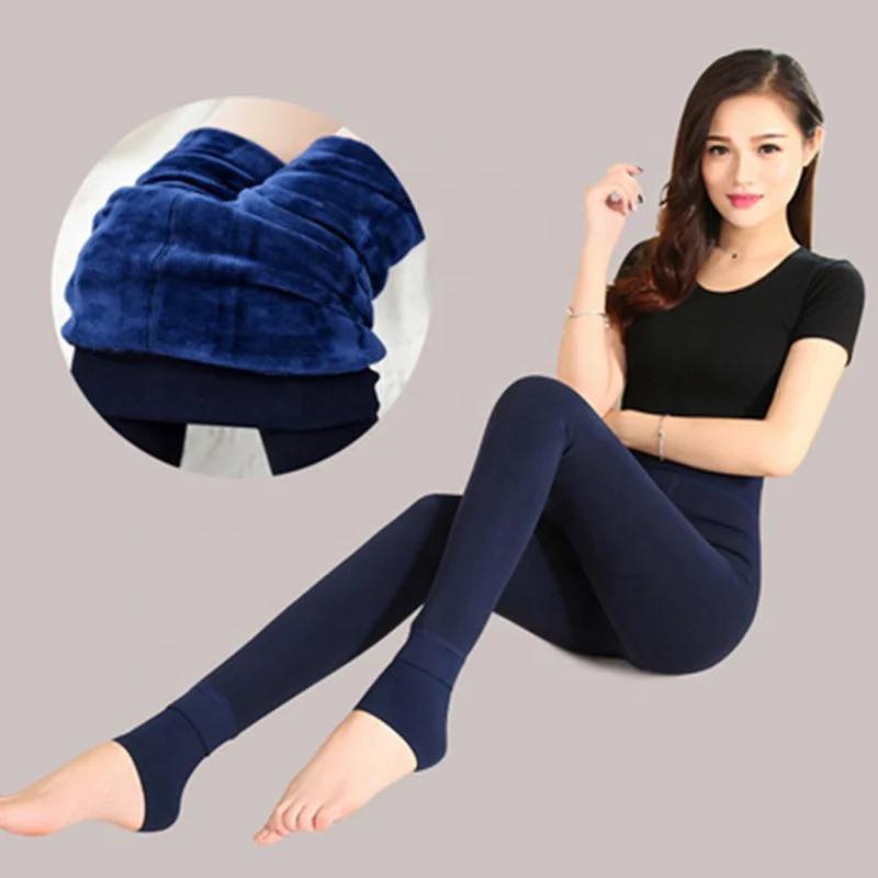 Women Warm Fleece Lined Leggings Winter High Waist Tights Velvet Thermal Pants