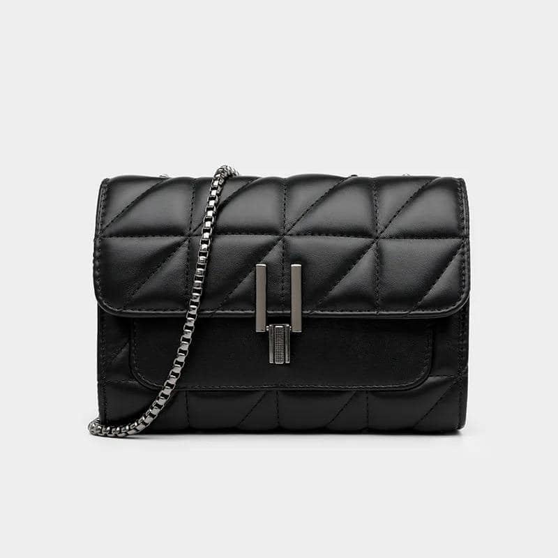 Sling Bag with Long Chain Strap for Women Shoulder Diamond Pattern Handbags Young Ladies