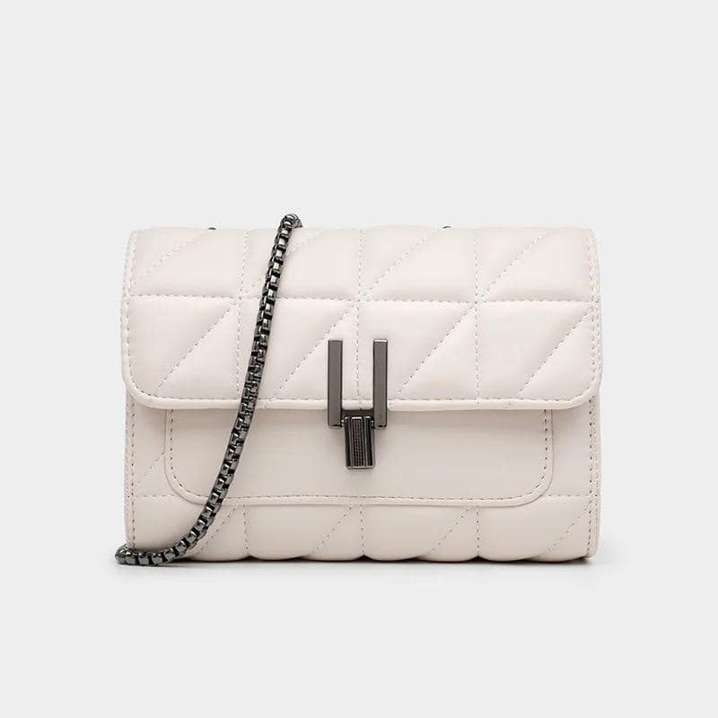 Sling Bag with Long Chain Strap for Women Shoulder Diamond Pattern Handbags Young Ladies