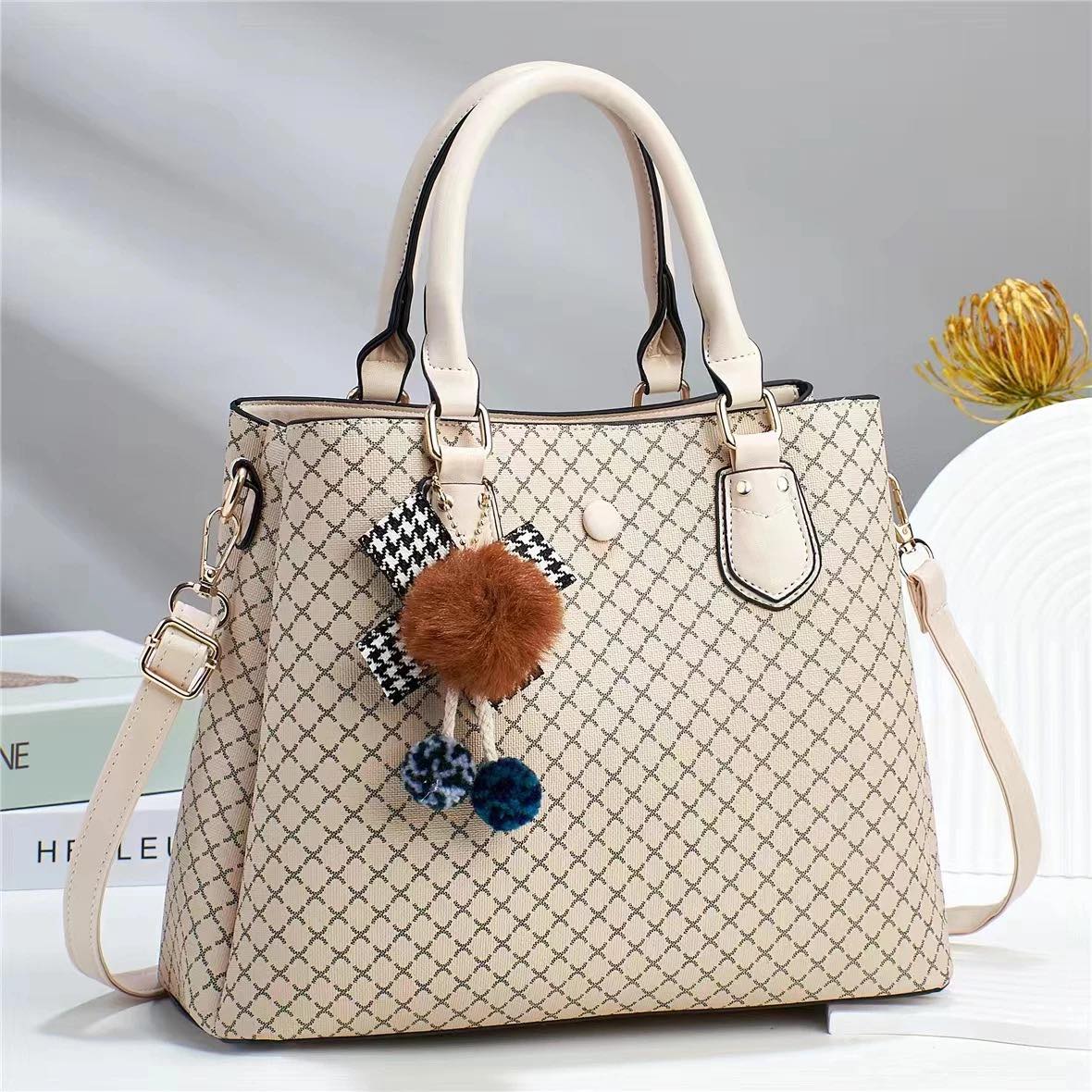 Women Handbag Top Handle Satchel Shoulder Bag Messenger Tote Bag for Women Cream Color