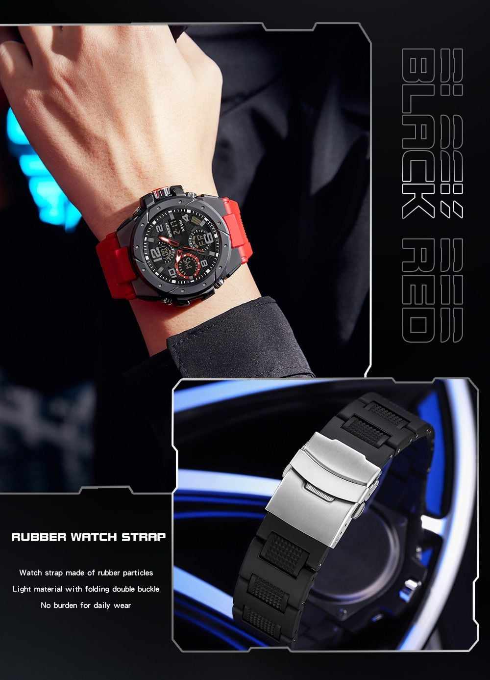 Mens Sports Watch Digital Watches Waterproof Digital Military Watches with Alarm Fashion Large Dial Watches