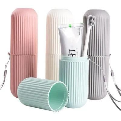 Portable Travel Box Toothbrush Holder for Bathroom - Plastic Storage Tooth Brushes  and Toothpaste Organizer