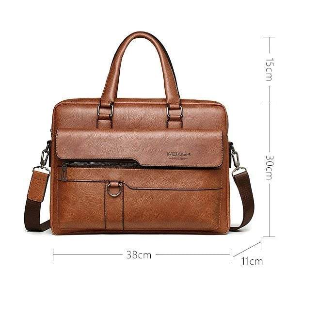 Men Business Briefcase pu Leather Bag 13.3 inch Laptop Case Handbag Shoulder Bag Retro Briefcase 38cmX30cm