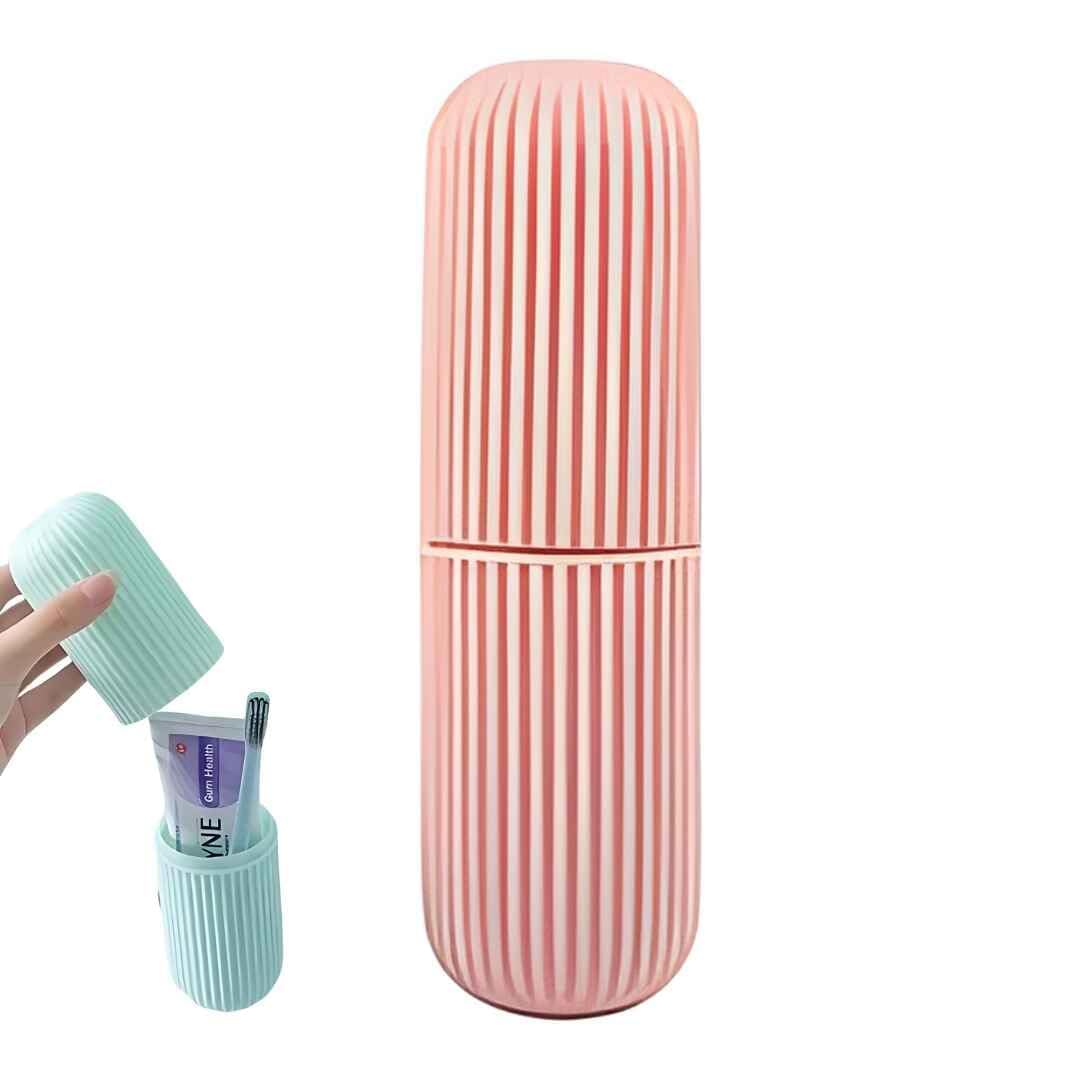 Portable Travel Box Toothbrush Holder for Bathroom - Plastic Storage Tooth Brushes  and Toothpaste Organizer