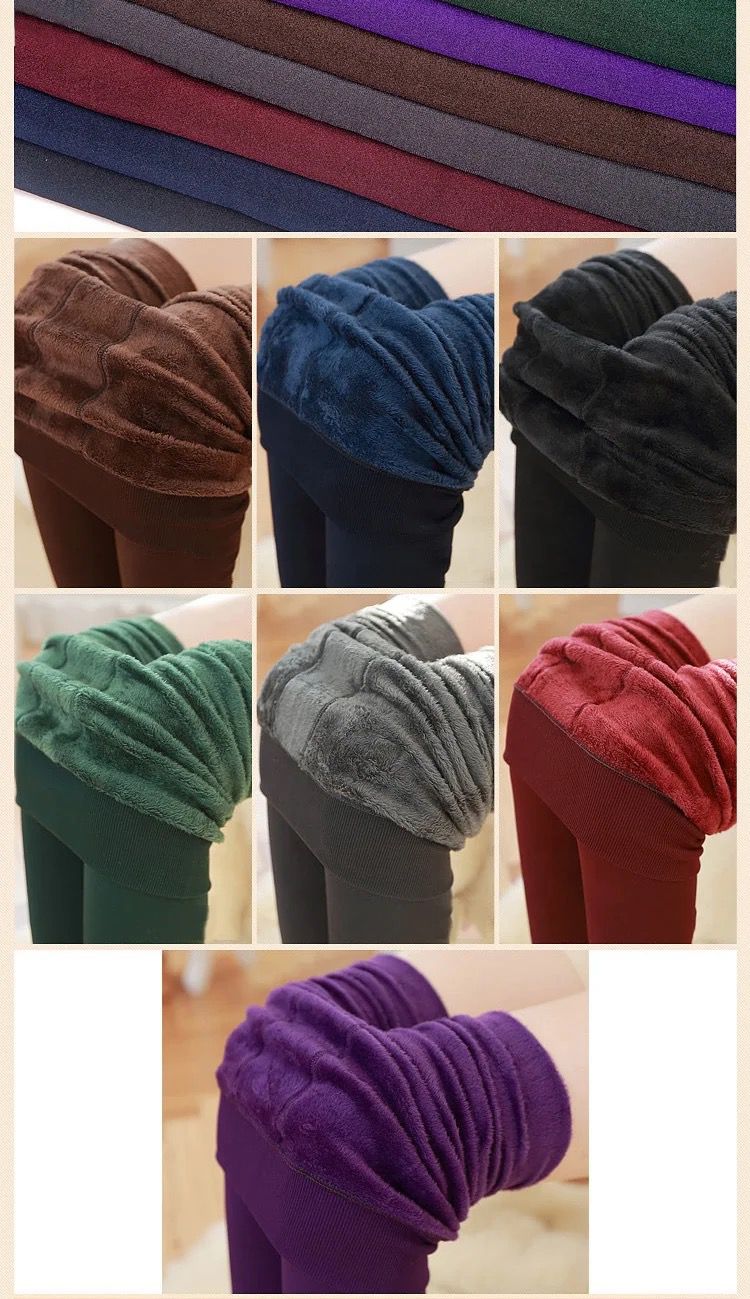 Women Warm Fleece Lined Leggings Winter High Waist Tights Velvet Thermal Pants