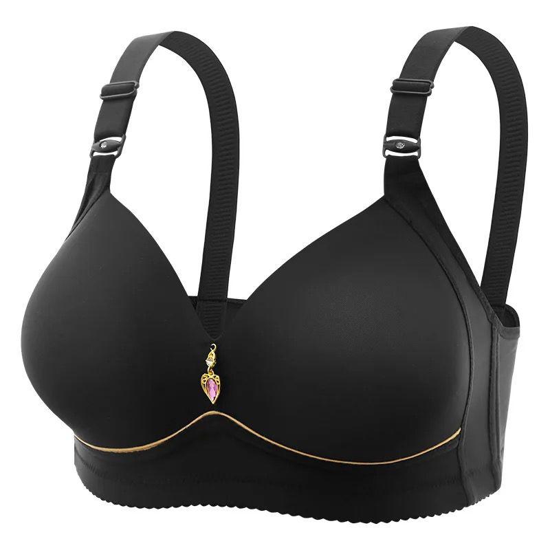 Plus Size Seamless Comfortable Breathable Collecting Underwear Bra for Women with Thin Cups