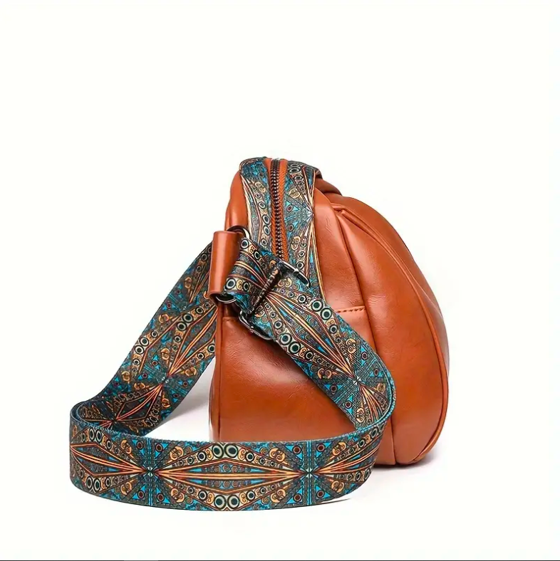 Vintage Crossbody Dome Bag, Retro Bohemian Shoulder Bag, Womens Fashion Handbag