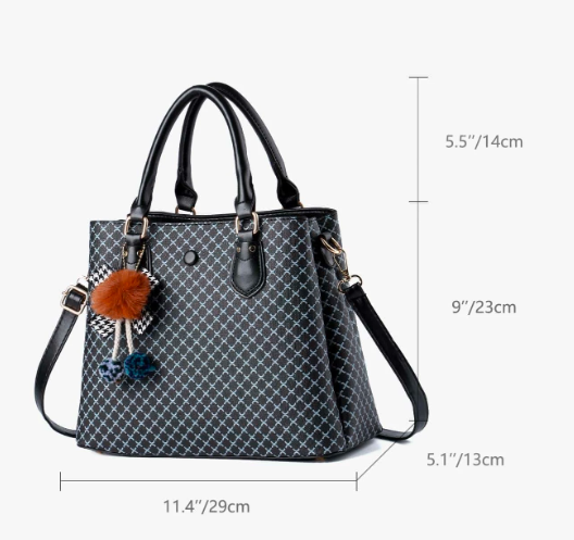 Women Handbag Top Handle Satchel Shoulder Bag Messenger Tote Bag for Women Brown Handle with Black Body