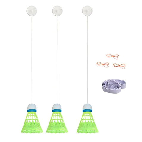 Badminton Solo Trainer Tool Professional with Shuttlecock for Sports Fitness with Hole Hook 3pcs Set