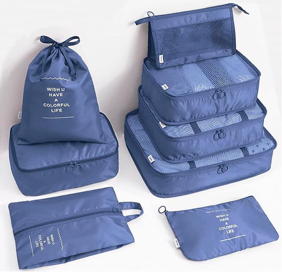 Storage Bags 9PCS Set Travel Organizer Suitcase Packing Set Storage Cases Portable Luggage Organizer Clothes Shoe Tidy Pouch Bag